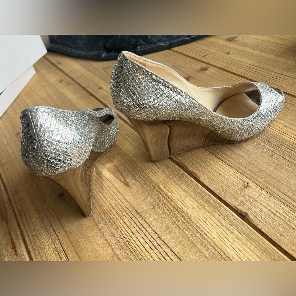 Jimmy Choo peep toe wedge heels